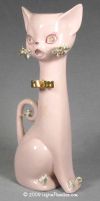 Totally 50s Pink Cat Vase with Rhinestones