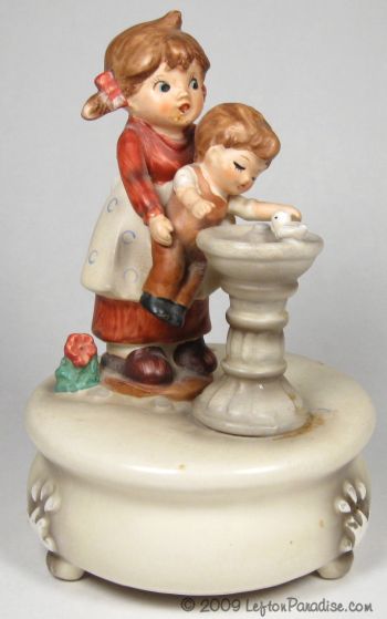 Children at a Fountain Musical Figurine - 7817