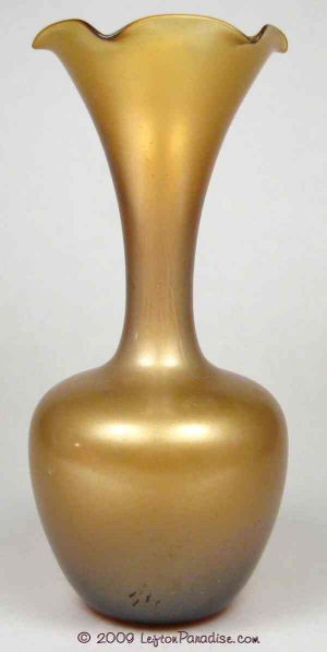 Hand Blown Glass Vase in Gold