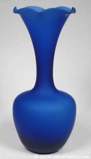 Cobalt Blue Satin Glass Vase