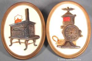 Kitchen Plaque Pair, Coffee Grinder and Stove - 560