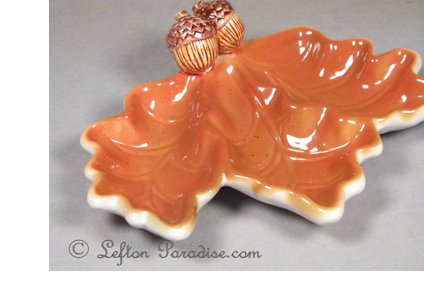 Oak Leaf-shaped Divided Dish - Homespun Autumn