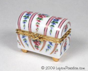 Small Trinket Box, Stripes and Roses - 11155