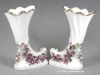 Pair of White Cornucopia Vases with Lilacs - 158